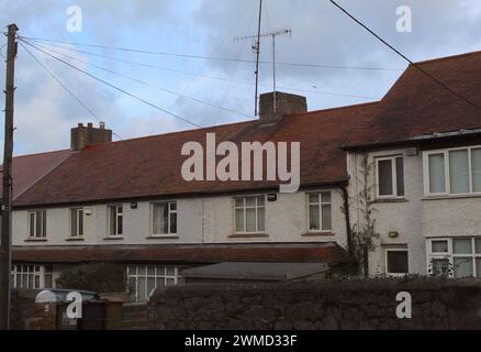 Dublino, Irlanda - 24 febbraio 2024: Una foto di un gruppo di edifici in un paesaggio urbano di Dublino. Foto Stock