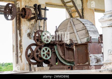 Merida Mexico,Yaxcopoil,ex Hacienda de Heneken,henequen agave fourcroydes corda impianto di lavorazione della canapa,macchinari di fabbrica,messicano ispanico latino lati Foto Stock