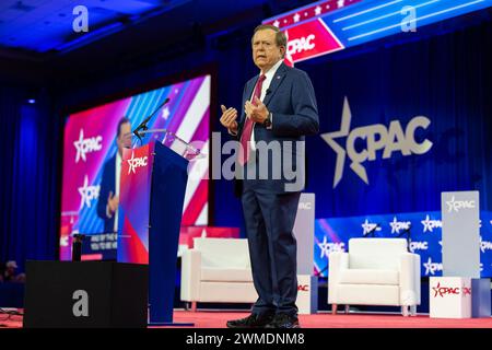 Oxon Hill, Stati Uniti. 24 febbraio 2024. Lou Dobbs alla Conservative Political Action Conference (CPAC) del 2024 a National Harbor, Maryland, USA, sabato 24 febbraio, 2024. credito: Annabelle Gordon /CNP/Sipa USA credito: SIPA USA/Alamy Live News Foto Stock