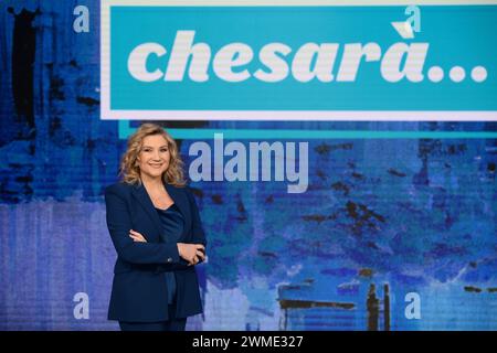 Roma, Lazio. 25 febbraio 2024. Roma, Italia. 25 febbraio 2024; immagine da sinistra a destra, Serena Bortone partecipa alla trasmissione televisiva Chesara photocall, credito: massimo insabato/Alamy Live News Foto Stock