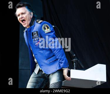 Lawrence Gowan di Styx sul palco Foto Stock