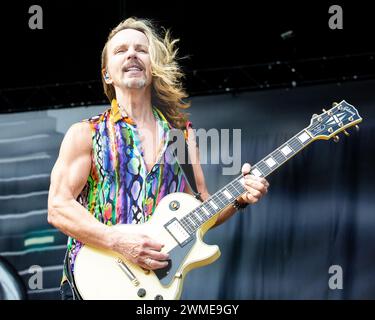 Tommy Shaw di Styx sul palco Foto Stock