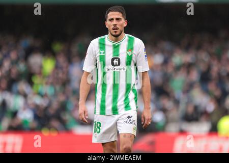 Siviglia, Spagna. 25 febbraio 2024. SIVIGLIA, SPAGNA - FEBBRAIO 25: Pablo Fornals del Real Betis durante la Liga EA Sports match tra Real Betis e Athletic Club a Benito Villamarin il 25 febbraio 2024 a Siviglia, Spagna. (Immagine di credito: © Jose Luis Contreras/DAX tramite ZUMA Press Wire) SOLO PER USO EDITORIALE! Non per USO commerciale! Foto Stock