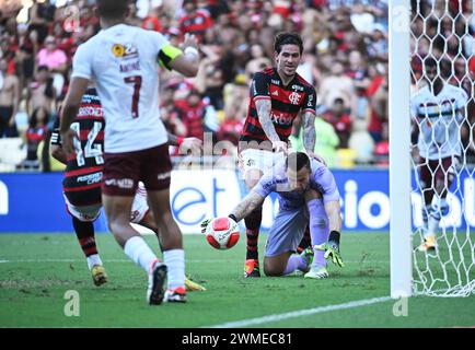 Rio de Janeiro-Brasile 25 febbraio 2024, Brasile Football Championship, Flamengo e Fluminense allo stadio Maracanã Foto Stock