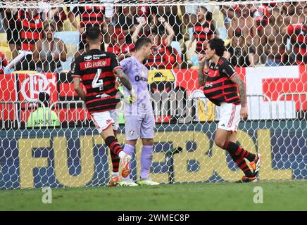 Rio de Janeiro-Brasile 25 febbraio 2024, Brasile Football Championship, Flamengo e Fluminense allo stadio Maracanã Foto Stock