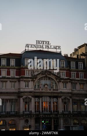 Hotel di lusso Avenida Palace, primo mattino a Lisbona, Portogallo. 1° febbraio 2024. Foto Stock