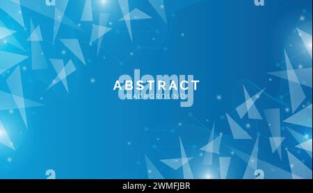 Sfondo astratto con linee sfumate forme cristalline e composizione blu, modello moderno per siti Web, grafica di banner, design di poster, vettore geometrico Illustrazione Vettoriale
