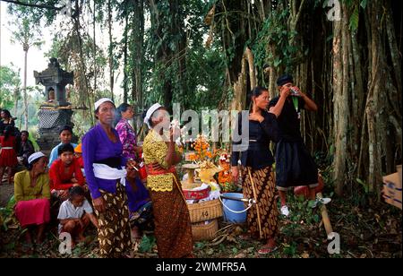 Cerimonia di cremazione indù. Bali, Indonesia. Foto Stock