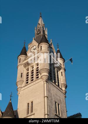 Clock tower Aberdeen Town House, Aberdeen, Scozia, Regno Unito. Foto Stock