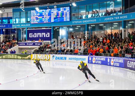 Heerenveen, Paesi Bassi. 25 febbraio 2024. HEERENVEEN, PAESI BASSI - FEBBRAIO 25: Thialf durante la Daikin NK Sprint a Thialf il 25 febbraio 2024 a Heerenveen, Paesi Bassi. (Foto di Douwe Bijlsma/Orange Pictures) credito: Orange Pics BV/Alamy Live News Foto Stock