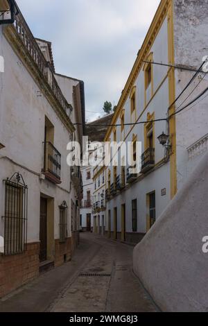 Tipico villaggio andaluso con case bianche e strade, Setenil de las Bodegas, Andalusia, Spagna Foto Stock