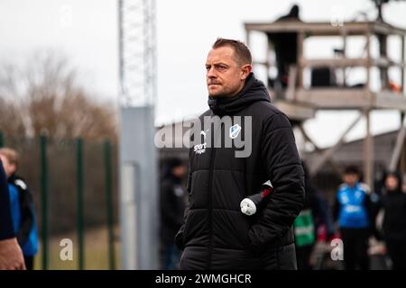 Halmstad, Svezia. 25 febbraio 2024. Joel Allansson di Halmstad BK visto dopo il match di Svenska Cup tra Halmstads BK e Trelleborgs FF al Sondrums IP di Halmstad. (Photo Credit: Gonzales Photo/Alamy Live News Foto Stock