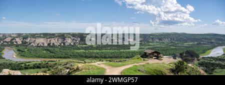 Oxbow Overlook, North Unit, Theodore Roosevelt National Park, North Dakota Foto Stock