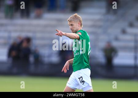 Copenaghen, Danimarca. 24 febbraio 2024. Silas Trier (12) del Naestved BK visto durante il NordicBet Liga match tra B.93 e Nasestved BK a Vanlose Idrætspark a Copenaghen. (Credito fotografico: Gonzales Photo - Christian Midtgaard). Foto Stock