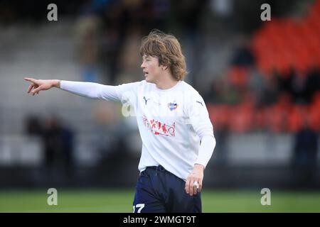 Copenaghen, Danimarca. 24 febbraio 2024. Nicolaj Thomsen (27) di B.93 visto durante il NordicBet Liga match tra B.93 e Nasestved BK a Vanlose Idrætspark a Copenaghen. (Credito fotografico: Gonzales Photo - Christian Midtgaard). Foto Stock