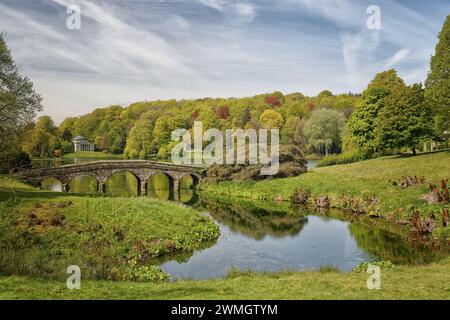 Stourhead Gardens e Park Warminster Wiltshire Inghilterra Regno Unito Foto Stock