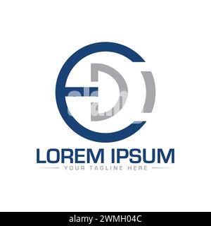 Design del logo con lettera EDI. Illustrazione Vettoriale