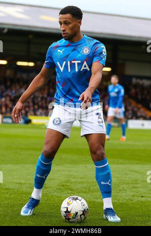 L'Ibou Touray della contea di Stockport durante la partita Sky Bet League Two a Edgeley Park, Stockport. Data foto: Sabato 24 febbraio 2024. Foto Stock