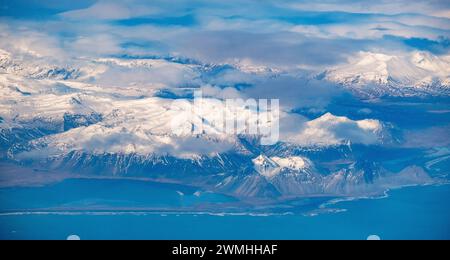 Vista aerea della costa sud-orientale dell'Islanda vicino a Höfn Foto Stock