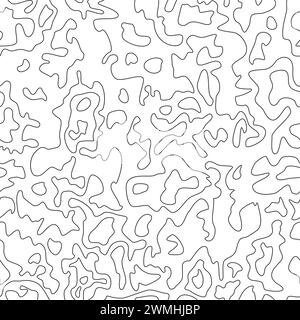 schema di mappa senza giunzioni astratta vettoriale con linee ondulate Illustrazione Vettoriale