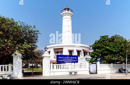 Il vecchio faro a Pondicherry, India Foto Stock