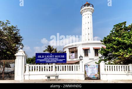 Il vecchio faro a Pondicherry, India Foto Stock