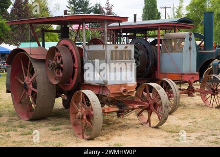 Trattore antico, grande Oregon Steam-Up, antichi Powerland, Brooks, Oregon Foto Stock