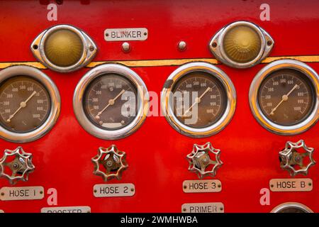 1950 Kenworth - Howard Cooper pumper fire carrello quadranti, grande Oregon Steam-Up, antichi Powerland, Brooks, Oregon Foto Stock