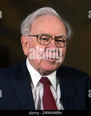 Buffet Warren. Ritratto dell'uomo d'affari e investitore americano, Warren Edward Buffett (nato nel 1930) nel 2015 Foto Stock