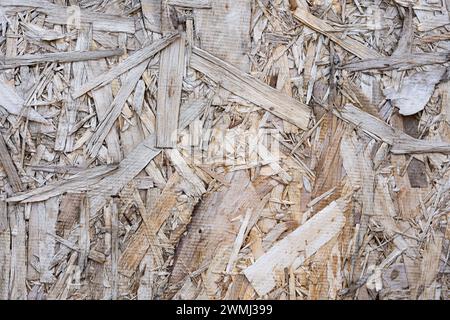 sfondo ravvicinato della parete della segatura compattata Foto Stock