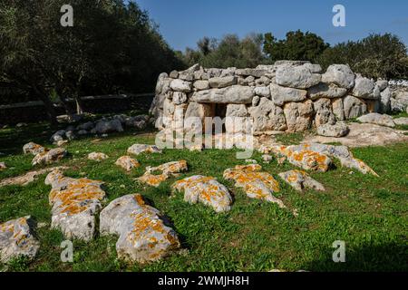 Biniac - L 'Argentina occidental, pianta circolare navata sepoltura, Alaior, Minorca, Isole Baleari, Spagna Foto Stock