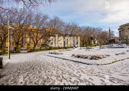 St JohnÕs Garden Liverpool nella neve Foto Stock