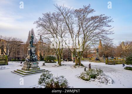 St JohnÕs Garden Liverpool nella neve Foto Stock