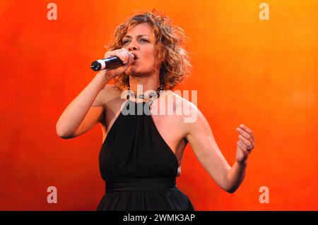 Milano 15/07/2007 : Irene grandi, cantante italiana, durante la trasmissione televisiva “Festivalbar 2007” Foto Stock