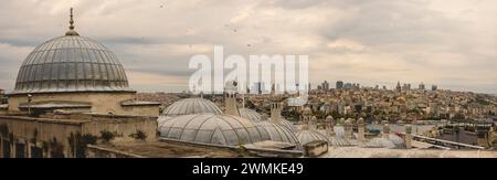 Paesaggio urbano di Istanbul visto dalla Moschea Suleymaniye; Istanbul, Turchia Foto Stock