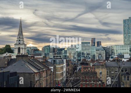 Area intorno a Spitalfields e Brick Lane, East London, Londra, Regno Unito; Londra, Inghilterra Foto Stock