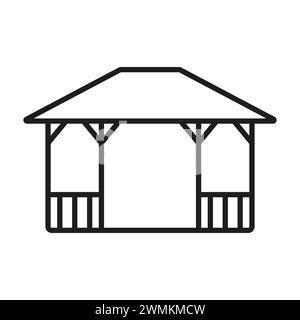 Icona struttura gazebo. Area relax all'aperto. Illustrazione vettoriale. EPS 10. Illustrazione Vettoriale