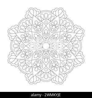 Stile Zentangle per pagina libro da colorare, file vettoriale Illustrazione Vettoriale