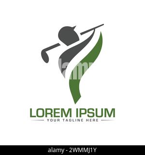 Design logo golf, esclusivo design logo golf, Illustrazione Vettoriale