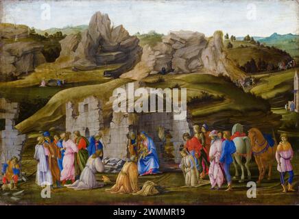 Filippino Lippi, l'Adorazione dei Re, olio e tempera su legno, 1480 circa Foto Stock