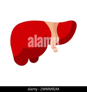 Illustrazione grafica Design Concept anatomia corpo simbolo umano Logo realistico del fegato Illustrazione Vettoriale