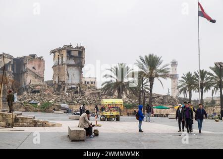 Siria, Aleppo, vita quotidiana vicino alla cittadella Foto Stock