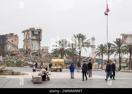 Siria, Aleppo, vita quotidiana vicino alla cittadella Foto Stock