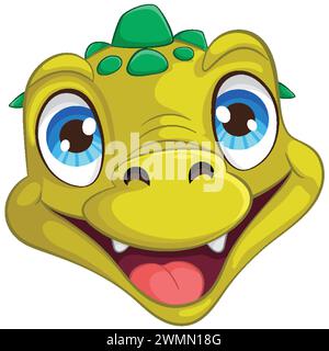 Illustrazione luminosa e accogliente a coccodrillo per bambini Illustrazione Vettoriale