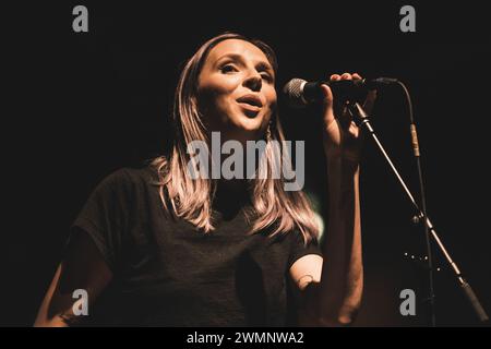 Copenaghen, Danimarca. 23 febbraio 2024. La band folk canadese Wild Rivers esegue un concerto dal vivo al KB Hallen di Frederiksberg, Copenaghen. (Foto: Gonzales Photo - Peter Troest). Foto Stock