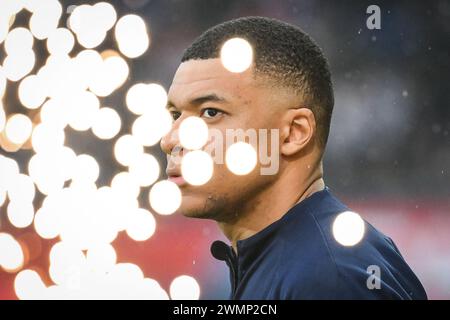 Parigi, Francia, Francia. 25 febbraio 2024. Kylian MBAPPE del PSG durante la partita di Ligue 1 tra il Paris Saint-Germain (PSG) e lo Stade Rennais (Rennes) al Parc des Princes Stadium il 25 febbraio 2024 a Parigi, Francia. (Credit Image: © Matthieu Mirville/ZUMA Press Wire) SOLO PER USO EDITORIALE! Non per USO commerciale! Foto Stock