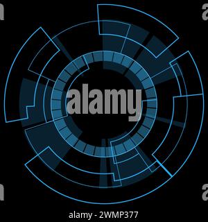 cerchio olografico blu. hud astratto della tecnologia Foto Stock