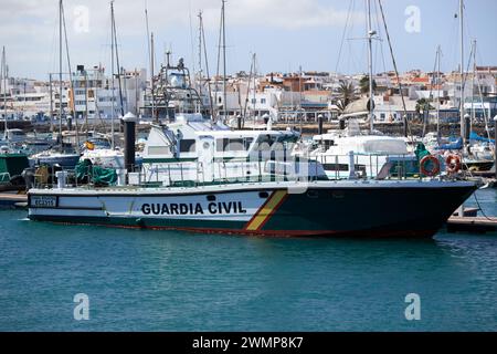 Servizio marittimo del canale di pattuglia veloce Guardia Civil Bocanya rodman 66 Porto di Corralejo Fuerteventura, Isole Canarie, spagna Foto Stock