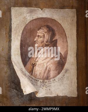 Dipinto, di Filippo Balbi (1806-1890), 1855. Dettaglio di Clemente IV Roma. Museo Nazionale Romano (Terme di Diocleziano). Roma. Italia. Foto Stock