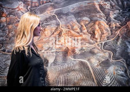 Londra, Regno Unito. 27 febbraio 2024. Erosion Control #2, Yesilhisar, of Central Anatolia, Türkiye, 2022 - Edward Burtynsky, New Works, una mostra personale alla Flowers Gallery, Londra. Ciò coincide con la retrospettiva della Galleria Saatchi. La mostra si svolge dal 27 febbraio al 6 aprile 2024. Crediti: Guy Bell/Alamy Live News Foto Stock